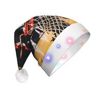 MyPiky Basketball Print Christmas Led Hat For Men And Women Festive Halloween New Year Party Accessory