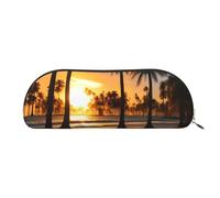MyPiky Beach Sunrise And Backlit Palm Trees Print Receive Bag Makeup Bag Cosmetic Bags Travel Storage Bag Toiletry Receive Bags Pencil Case Pencil Bag, Beach Sunrise And Backlit Palm Trees, One Size