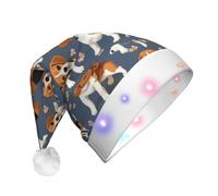 MyPiky Beagle Patterns Print Christmas Led Hat For Men And Women Festive Halloween New Year Party Accessory