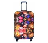 MyPiky Beautiful Fireworks Print Luggage Cover Suitcase Protector Travel Suitcase Cover For Kid And Adult Fits 18-32 Inch, White, M