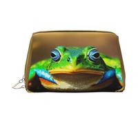 MyPiky Beautiful Frog Print Leather Makeup Bag Small Cosmetic Bag for Women Cosmetic Organizer Cute Bag Frog2 One Size Fits Most Cute Frog2, One Size, Cute Frog2, Taglia Unica