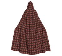 MyPiky Beautiful Red Poppy Flower Print Halloween Cloak Full Length Hooded Adults Unisex Cape For Cosplay Festivals