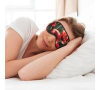 MyPiky Beautiful Red Poppy Flower Print Soft Eye Mask for Sleep Mask Sleep Eye Mask for Women Men Sleeping Sleeping Travel, Black