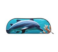 MyPiky Beautiful Underwater World Dolphins Coral Print Receive Bag Makeup Bag Cosmetic Bags Travel Storage Bag Toiletry Receive Bags Pencil Case Pencil Bag, Beautiful Underwater World Dolphins Coral
