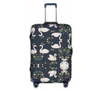 MyPiky Beautiful White Swans On The Lake Print Luggage Cover Suitcase Protector Travel Suitcase Cover For Kid And Adult Fits 18-32 Inch, White, M