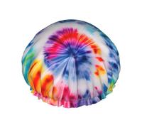 MyPiky Beautiful World Rainbow Tribe Print Large Shower Caps,Elastic Band Hair Cap,Double Waterproof Layers Bath Hair Hat,For Women Men Kids