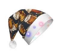 MyPiky Beer Print Christmas Led Hat For Men And Women Festive Halloween New Year Party Accessory