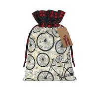 MyPiky Bicycle Print Drawstring Christmas Gift Bags Gift Wrap Bags Candy Storage Bag Reusable 4.7x6.9 Inch Party