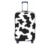 MyPiky Black And White Cow Print Print Luggage Cover Suitcase Protector Travel Suitcase Cover For Kid And Adult Fits 18-32 Inch, White, XL