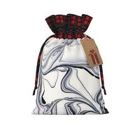 MyPiky Black And White Paint Mixed Print Drawstring Christmas Gift Bags Gift Wrap Bags Candy Storage Bag Reusable 4.7x6.9 Inch Party