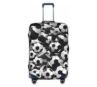 MyPiky Black And White Soccer Ball Pattern Print Luggage Cover Suitcase Protector Travel Suitcase Cover For Kid And Adult Fits 18-32 Inch, White, S