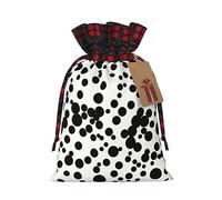 MyPiky Black & White Big Dot Print Christmas Drawstring Gift Bags,Drawstring Bag,Xmas Christmas Bags Party Storage Bags Reusable