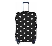 MyPiky Black & White Big Dot Print Luggage Cover Suitcase Protector Travel Suitcase Cover For Kid And Adult Fits 18-32 Inch, White, M