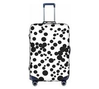 MyPiky Black & White Big Dot Print Luggage Cover Suitcase Protector Travel Suitcase Cover For Kid And Adult Fits 18-32 Inch, White, M