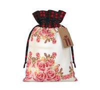 MyPiky Blossom Print Drawstring Christmas Gift Bags Gift Wrap Bags Candy Storage Bag Reusable 4.7x6.9 Inch Party