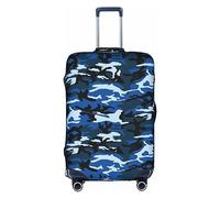 MyPiky Blue Camo Print Luggage Cover Suitcase Protector Travel Suitcase Cover For Kid And Adult Fits 18-32 Inch, White, S