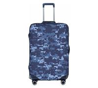 MyPiky Blue Camouflage Pattern Print Luggage Cover Suitcase Protector Travel Suitcase Cover For Kid And Adult Fits 18-32 Inch, White, XL