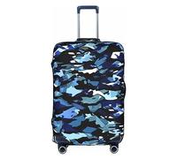 MyPiky Blue Camouflage Print Print Luggage Cover Suitcase Protector Travel Suitcase Cover For Kid And Adult Fits 18-32 Inch, White, L