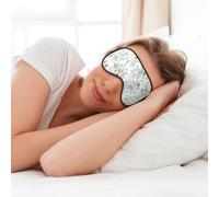 MyPiky Blue Flower Floral Pattern Roses Print Soft Eye Mask for Sleep Mask Sleep Eye Mask for Women Men Sleeping Sleeping Travel, Black