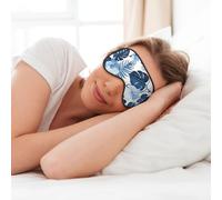MyPiky Blue Flower Tropical Print Soft Eye Mask for Sleep Mask Sleep Eye Mask for Women Men Sleeping Sleeping Travel, Black