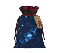 MyPiky Blue Galaxy Pattern Print Drawstring Christmas Gift Bags Gift Wrap Bags Candy Storage Bag Reusable 4.7x6.9 Inch Party