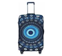MyPiky Blue Mini Flower Swirl Print Luggage Cover Suitcase Protector Travel Suitcase Cover For Kid And Adult Fits 18-32 Inch, White, M