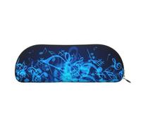 MyPiky Blue Musical Notes Print Receive Bag Makeup Bag Cosmetic Bags Travel Storage Bag Toiletry Receive Bags Pencil Case Pencil Bag, Blue Musical Notes, One Size