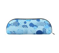 MyPiky Blue Polka Dot Print Print Receive Bag Makeup Bag Cosmetic Bags Travel Storage Bag Toiletry Receive Bags Pencil Case Pencil Bag, Blue Polka Dot Print, One Size
