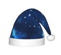 MyPiky Blue Shining Stars Pattern Print Christmas Elf 13.8in Hat For Santa Xmas Holiday Festive Party Gift Decorations
