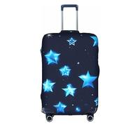 MyPiky Blue Shining Stars Print Luggage Cover Suitcase Protector Travel Suitcase Cover For Kid And Adult Fits 18-32 Inch, White, S