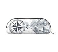 MyPiky Boat Map Print Receive Bag Makeup Bag Cosmetic Bags Travel Storage Bag Toiletry Receive Bags Pencil Case Pencil Bag, Boat Map, One Size