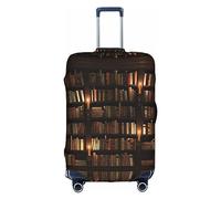 MyPiky Book Room Library Print Luggage Cover Suitcase Protector Travel Suitcase Cover For Kid And Adult Fits 18-32 Inch, White, XL