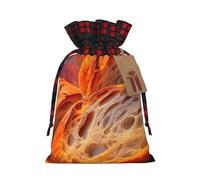MyPiky Bread Print Christmas Drawstring Gift Bags,Drawstring Bag,Xmas Christmas Bags Party Storage Bags Reusable