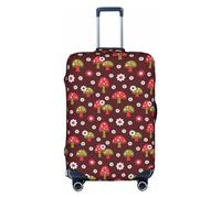 MyPiky Bright Mushrooms Art Print Luggage Cover Suitcase Protector Travel Suitcase Cover For Kid And Adult Fits 18-32 Inch, White, S