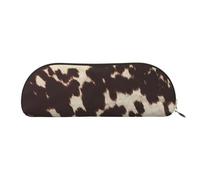 MyPiky Brown Cowhide Print Receive Bag Makeup Bag Cosmetic Bags Travel Storage Bag Toiletry Receive Bags Pencil Case Pencil Bag, Brown Cowhide, One Size