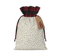 MyPiky Brown Pattern Leopard Print Drawstring Christmas Gift Bags Gift Wrap Bags Candy Storage Bag Reusable 4.7x6.9 Inch Party