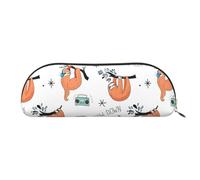 MyPiky Brown Sloth Print Receive Bag Makeup Bag Cosmetic Bags Travel Storage Bag Toiletry Receive Bags Pencil Case Pencil Bag, Brown Sloth, One Size