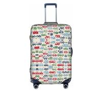MyPiky Car Printed Luggage Sleeve Spandex Luggage Bag for 18-28 Inch Luggage White S, White, S