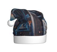 MyPiky Chicago Illinois Usa 1 Print Adult Unisex Christmas Hat Festive Santa Cap For Parties Holiday Celebrations