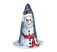 MyPiky Christmas Happy Snowmans Print Unisex Hooded Comfortable Cloak Gothic Halloween Cosplay Carnival Vampire Themes, Black, S
