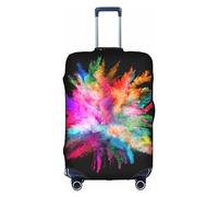 MyPiky Color Explosion Print Luggage Cover Suitcase Protector Travel Suitcase Cover For Kid And Adult Fits 18-32 Inch, White, XL