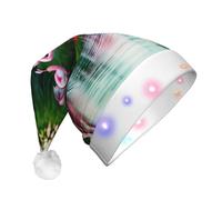 MyPiky Colorful And Fabulous Flamingos Print Christmas Led Hat For Men And Women Festive Halloween New Year Party Accessory