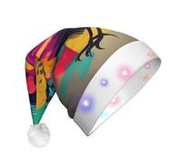 MyPiky Colorful Bird Print Christmas Led Hat For Men And Women Festive Halloween New Year Party Accessory