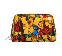 MyPiky Colorful Brick Print Cosmetic Bags,Leather Makeup Bag Small For Purse,Cosmetic Pouch,Toiletry Clutch For Women Travel, Colorful Brick, One Size