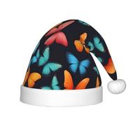 MyPiky Colorful Butterfly Print Christmas Elf 13.8in Hat For Santa Xmas Holiday Festive Party Gift Decorations