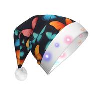 MyPiky Colorful Butterfly Print Christmas Led Hat For Men And Women Festive Halloween New Year Party Accessory