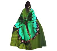 MyPiky Colorful Butterfly Print Halloween Cloak Full Length Hooded Adults Unisex Cape For Cosplay Festivals
