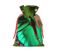 MyPiky Colorful Butterfly Printing Christmas Drawstring Gift Bag For Xmas Birthday Holiday Party Presents Favors Bags
