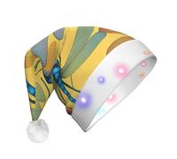 MyPiky Colorful Dragonfly Print Christmas Led Hat For Men And Women Festive Halloween New Year Party Accessory