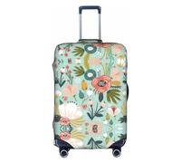 MyPiky Colorful Floral Print Elastic Luggage Cover Spandex Travel Luggage Cover Suitable for 18-28 Inch Luggage, White, Large, White, L